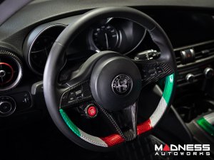 Alfa Romeo Giulia Interior Trim - Carbon Fiber - Steering Wheel Side Trim Kit - Pre '20 - Italian Theme - Feroce Carbon